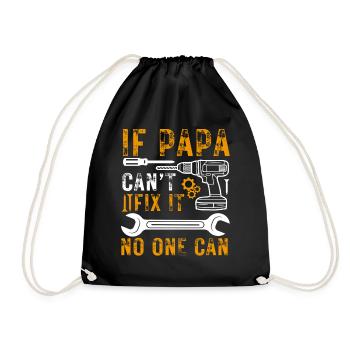 Craftsman Dad Mechanic Father Saying - Drawstring Bag - black - Front