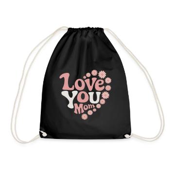 Mom Saying Mother's Day Design Mom Love - Drawstring Bag - black - Front