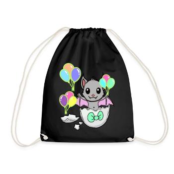 Bébé Enfant Naissance Chauve-souris Fantasy Oeuf Oeufs - Sac de sport léger - noir - Devant