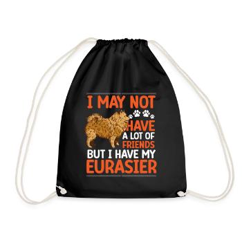 Eurasier is my friend Eurasian Spitz - Drawstring Bag - black - Front