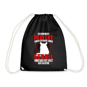 Gerbille m’aime de toute façon Gerbille rongeur - Sac de sport léger - noir - Devant