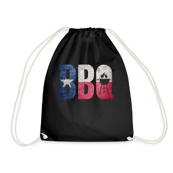 BBQ Texas State Flag Viande Fumer la poitrine - Sac de sport léger - noir - Devant