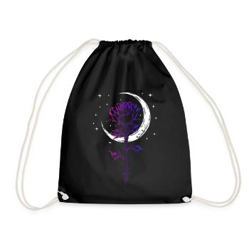 Mystical Rose Crescent Moon LGBTQ Bisexual Flag Wi - Turnbeutel - Schwarz - Vorne