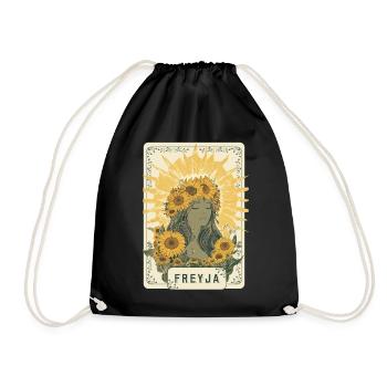 Freyja Norse Viking Goddess Sunflower Tarot Card - Turnbeutel - Schwarz - Vorne