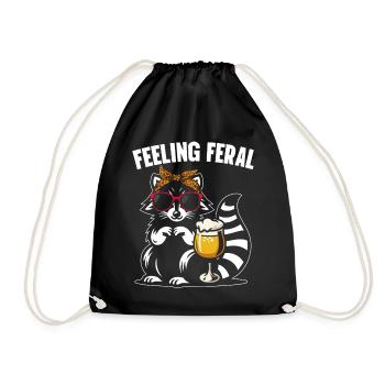 Drôle Opossum Wild Girl Fête Vacances Été - Sac de sport léger - noir - Devant