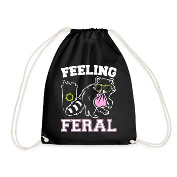 Drôle Opossum Wild Girl Fête Vacances Été - Sac de sport léger - noir - Devant