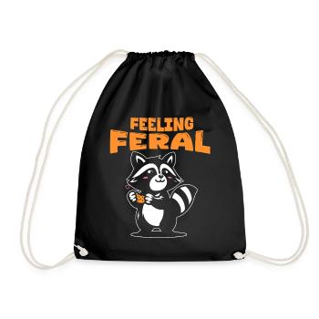 Drôle Opossum Wild Girl Fête Vacances Été - Sac de sport léger - noir - Devant
