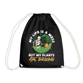 Plant Lover Gardening Skeleton My - Turnbeutel - Schwarz - Vorne