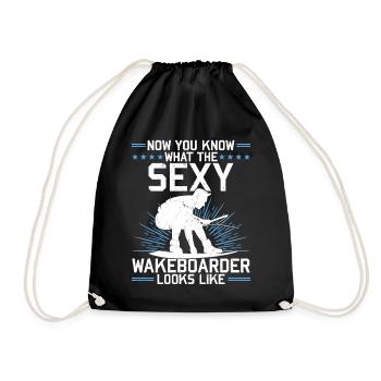 Now you know what the sexy wakeboarder looks like - Turnbeutel - Schwarz - Vorne