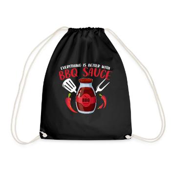 Funny BBQ Grilling Meat Smoking Pitmaster - Drawstring Bag - black - Front