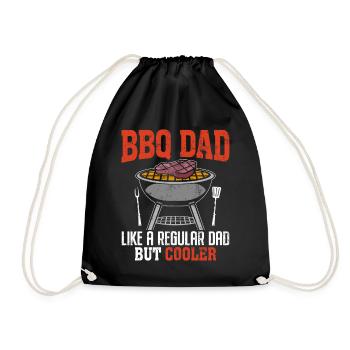 BBQ Dad Pitmaster Meat Smoking Funny Dad Barbecue - Drawstring Bag - black - Front