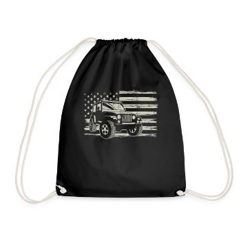Drôle Hot Rod quatre roues USA drapeau Offroad - Sac de sport léger - noir - Devant