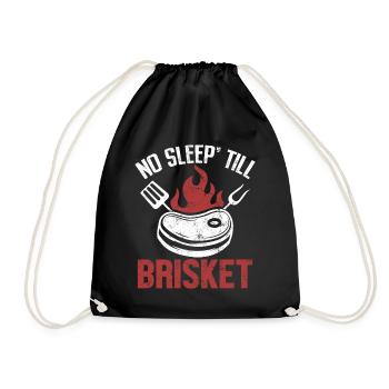 No Sleep Till Brisket BBQ Funny Pitmaster - Drawstring Bag - black - Front