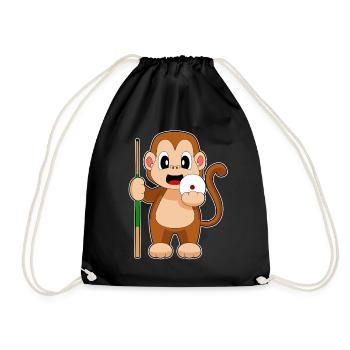 Monkey Billiard Cue - Drawstring Bag - black - Front