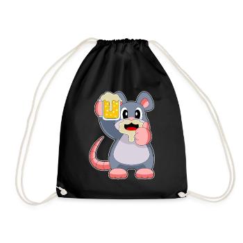 Maus Bier - Turnbeutel - Schwarz - Vorne