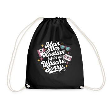 80s Costume Is In The Lingerie 80s Party 80s - Drawstring Bag - black - Front