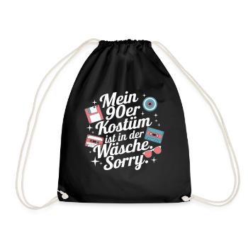 My 90s Costume In The Lingerie Theme Party - Drawstring Bag - black - Front