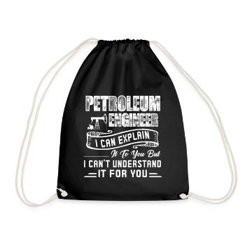 Petroleum Engineer Funny Petroleum Engineer - Drawstring Bag - black - Front