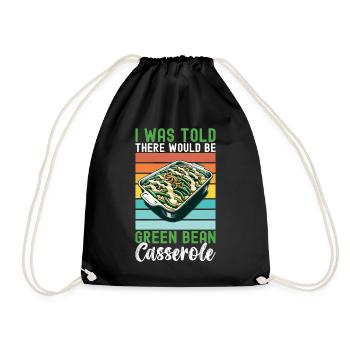 Casserole de haricots verts - Sac de sport léger - noir - Devant