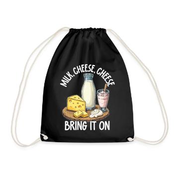 Lactose tolerant Milk lovers Cheese lovers - Drawstring Bag - black - Front