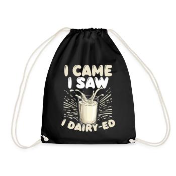 Lactose tolerant Milk lovers Cheese lovers - Drawstring Bag - black - Front