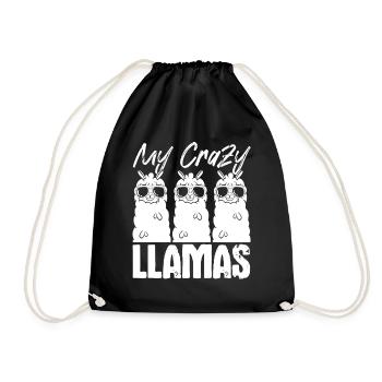 My crazy Llamas - Funny Llamas Funny Alpacas - Drawstring Bag - black - Front