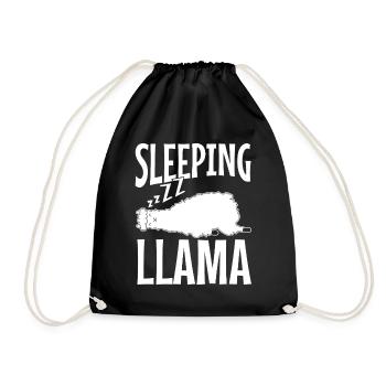 Llama Cute Llama Alpaca Sleeping Llama - Drawstring Bag - black - Front