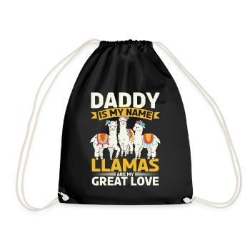 Papa est mon nom, les lamas sont mon grand amour - Lama - Sac de sport léger - noir - Devant