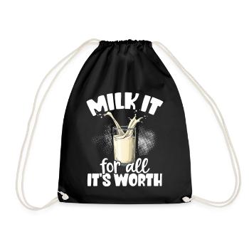 Lactose tolerant Milk lovers Cheese lovers - Drawstring Bag - black - Front