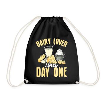 Lactose tolerant Milk lovers Cheese lovers - Drawstring Bag - black - Front