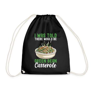 Casserole de haricots verts - Sac de sport léger - noir - Devant
