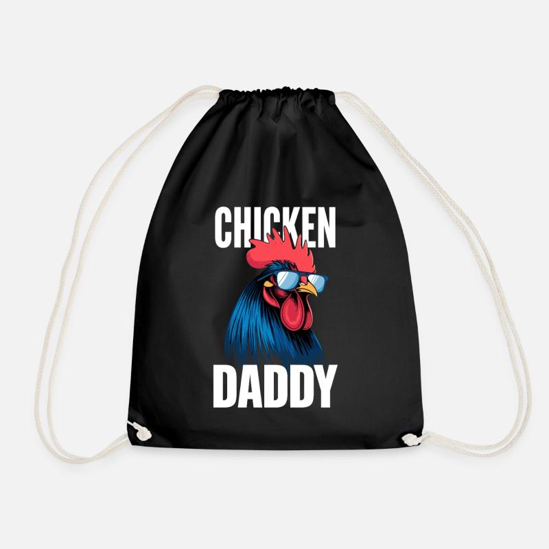 Chicken Daddy Hühner Vatertag Geflügelzüchter Hahn - Turnbeutel - Schwarz