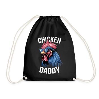 Chicken Daddy Hühner Vatertag Geflügelzüchter Hahn - Turnbeutel - Schwarz - Vorne