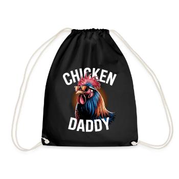 Chicken Daddy Hühner Vatertag Geflügelzüchter Hahn - Turnbeutel - Schwarz - Vorne