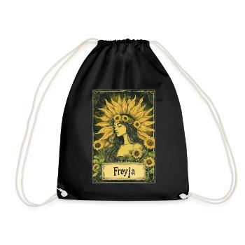 Norse Goddess Freyja Viking Boho Sunflower Tarot C - Turnbeutel - Schwarz - Vorne