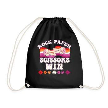 Rock Paper Scissors Win Funny LGBTQ Lesbian - Sac de sport léger - noir - Devant