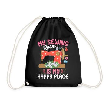 Mon atelier de couture est mon lieu de bonheur : la couture à la main - Sac de sport léger - noir - Devant