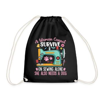 Couture chien couture main couture tissu courtepointe chien - Sac de sport léger - noir - Devant
