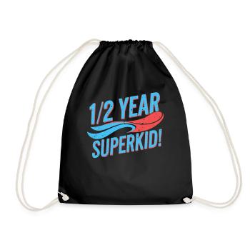 Demi-année Superkid Anniversaire 1/2 an - Sac de sport léger - noir - Devant