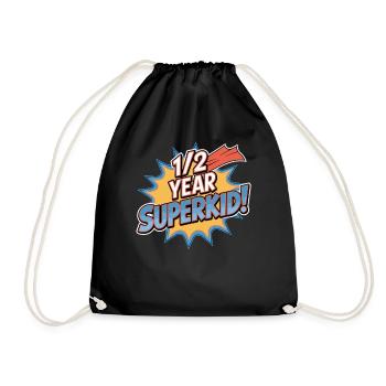Half Year Superchild Birthday Joy - Drawstring Bag - black - Front