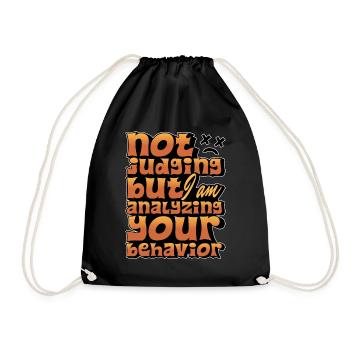 Behavioral Therapist Not Judging But ABA Therapist - Drawstring Bag - black - Front
