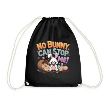 Easter Bunny with Chocolate – No Bunny Can Stop Me - Drawstring Bag - black - Front