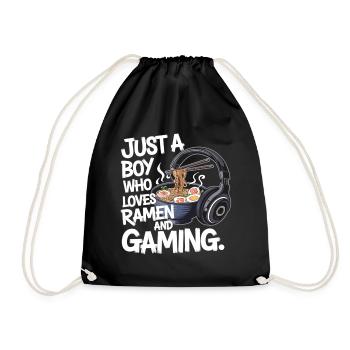 Ramen & Gaming - un design de nerd amusant pour les joueurs - Sac de sport léger - noir - Devant