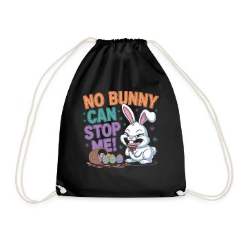 Easter Bunny with Chocolate – No Bunny Can Stop Me - Drawstring Bag - black - Front