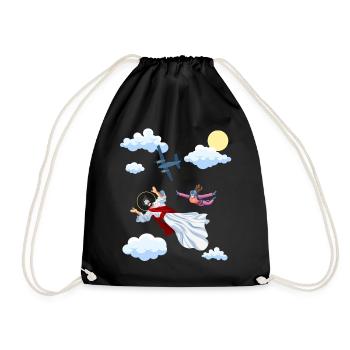 Skydive Jesus, Fallschirm, Skydiving, - Turnbeutel - Schwarz - Vorne