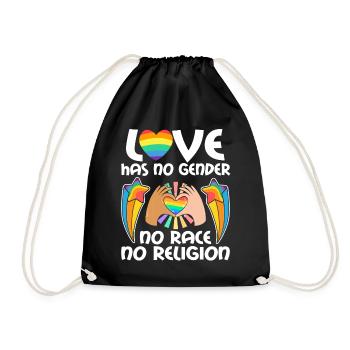 Nice "Against Racism" - Drawstring Bag - black - Front