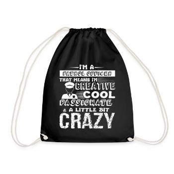 Patrol Officer Cool Patrol Officer - Drawstring Bag - black - Front