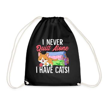Je ne quilte jamais seul J’ai des chats Quilting drôle - Sac de sport léger - noir - Devant