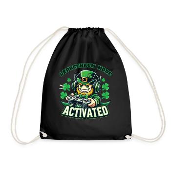 Gamer Leprechaun Mode Enabled St. Patrick's Day - Drawstring Bag - black - Front
