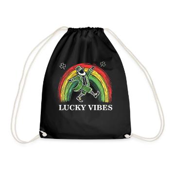 Happy Vibes St. Patrick's Day Rainbow - Drawstring Bag - black - Front